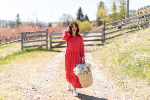 Jillian Harris and Joe Fresh red dress